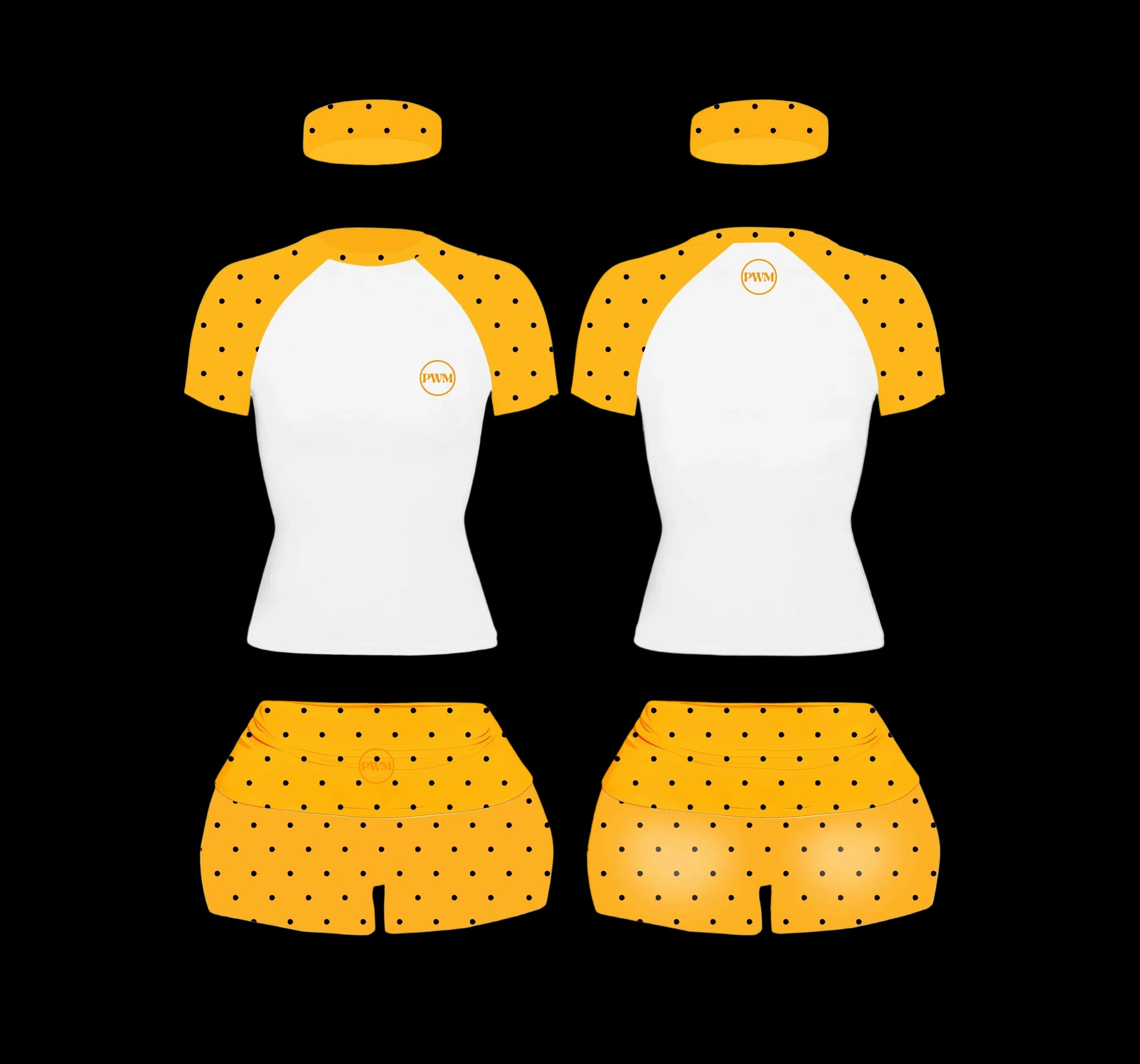 orange polka set