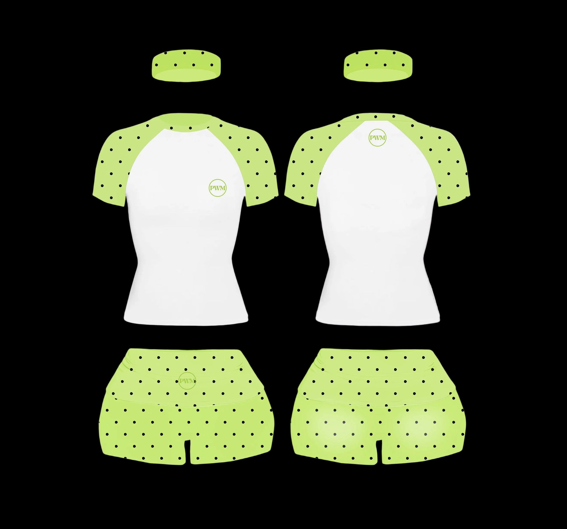 green polka set
