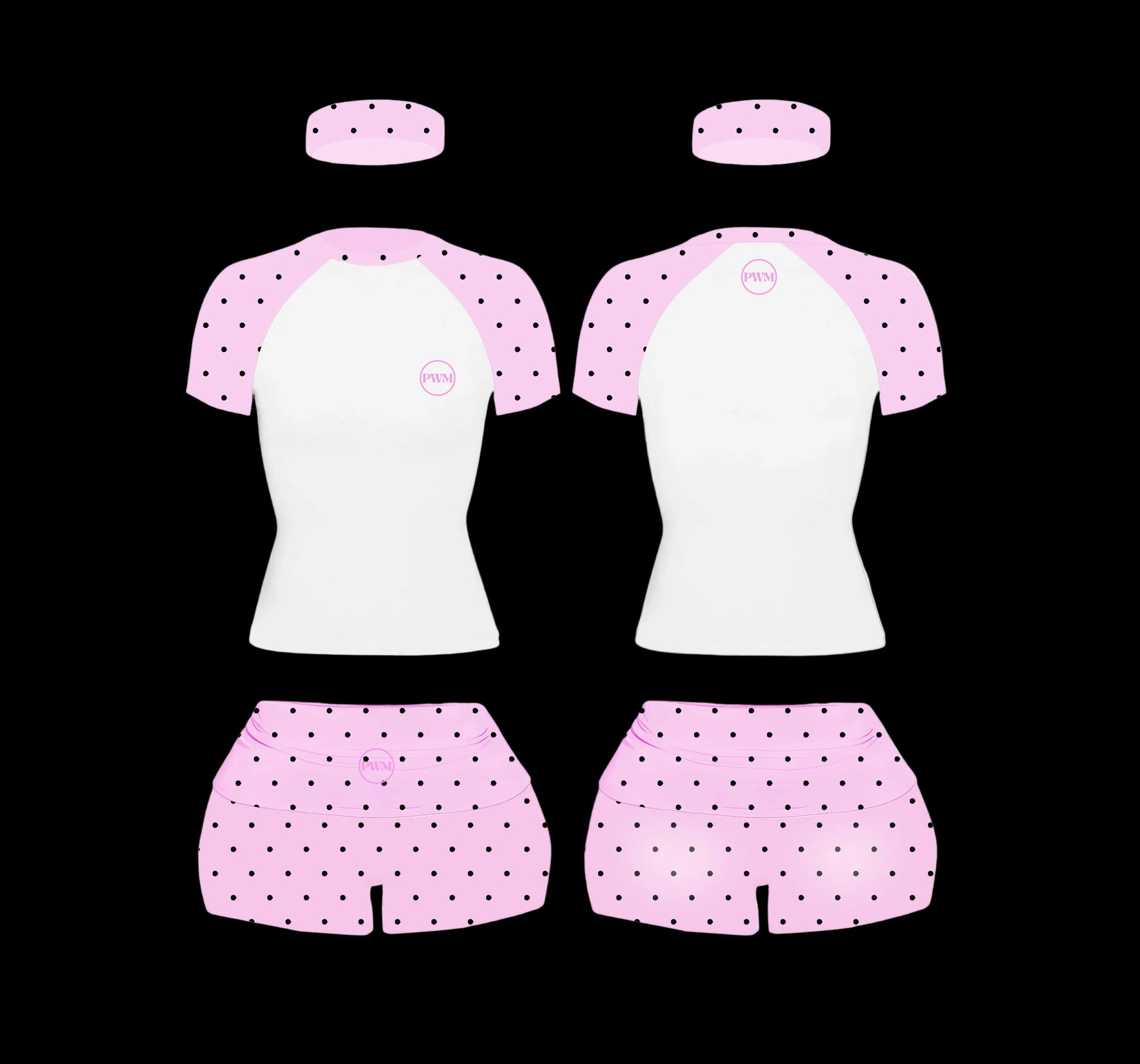 pink polka set