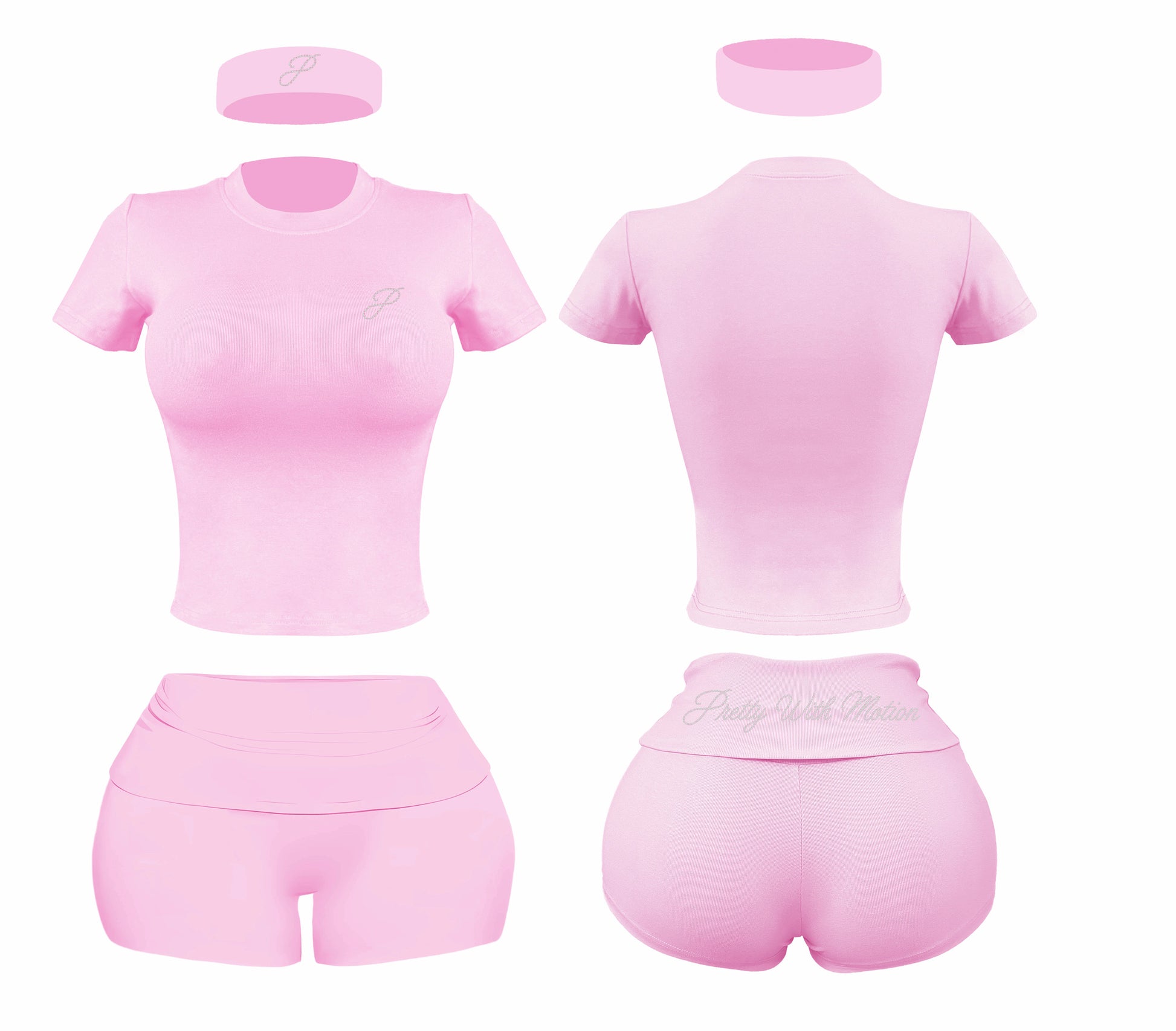 pink rhinestone set