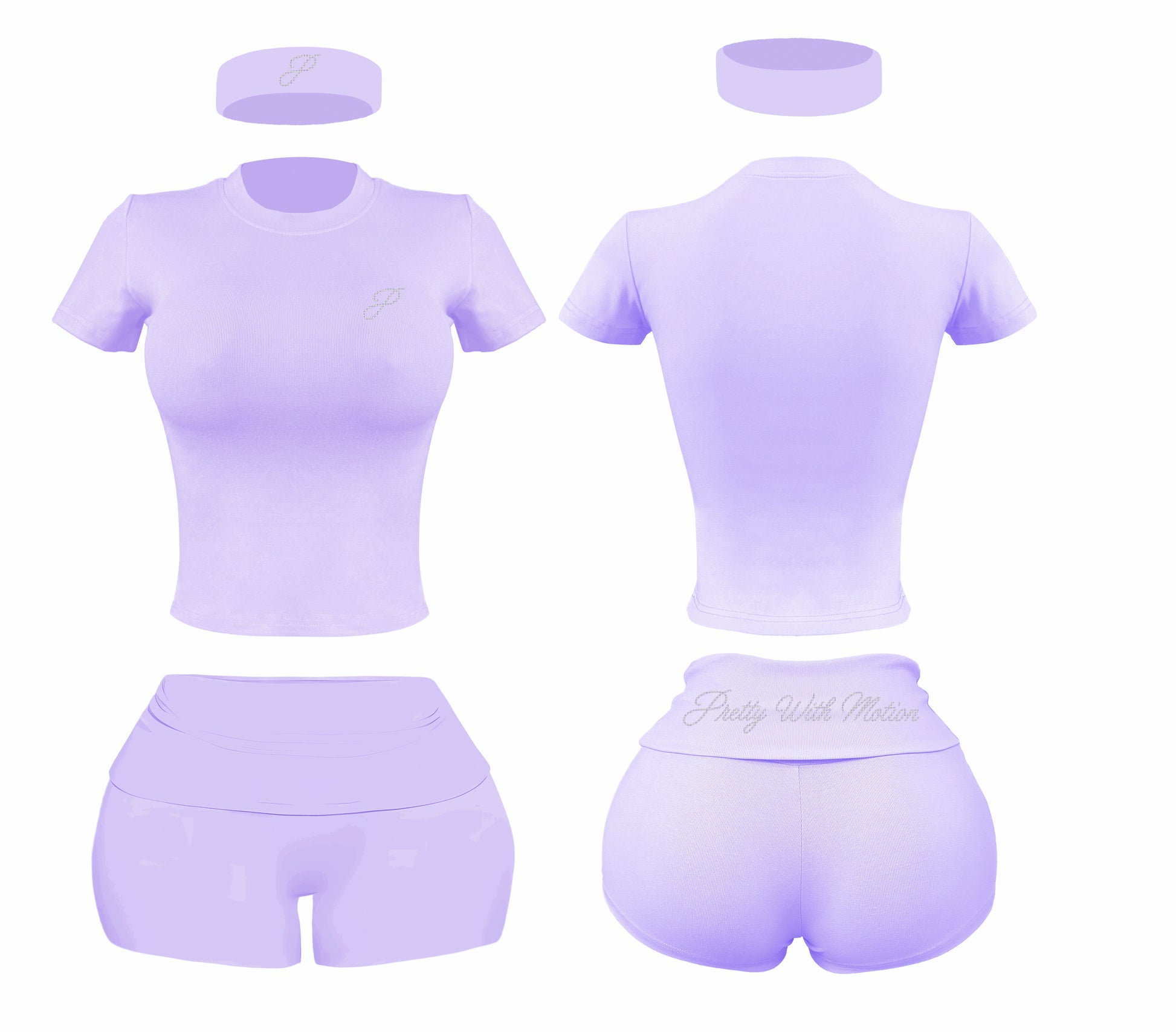purple rhinestone set