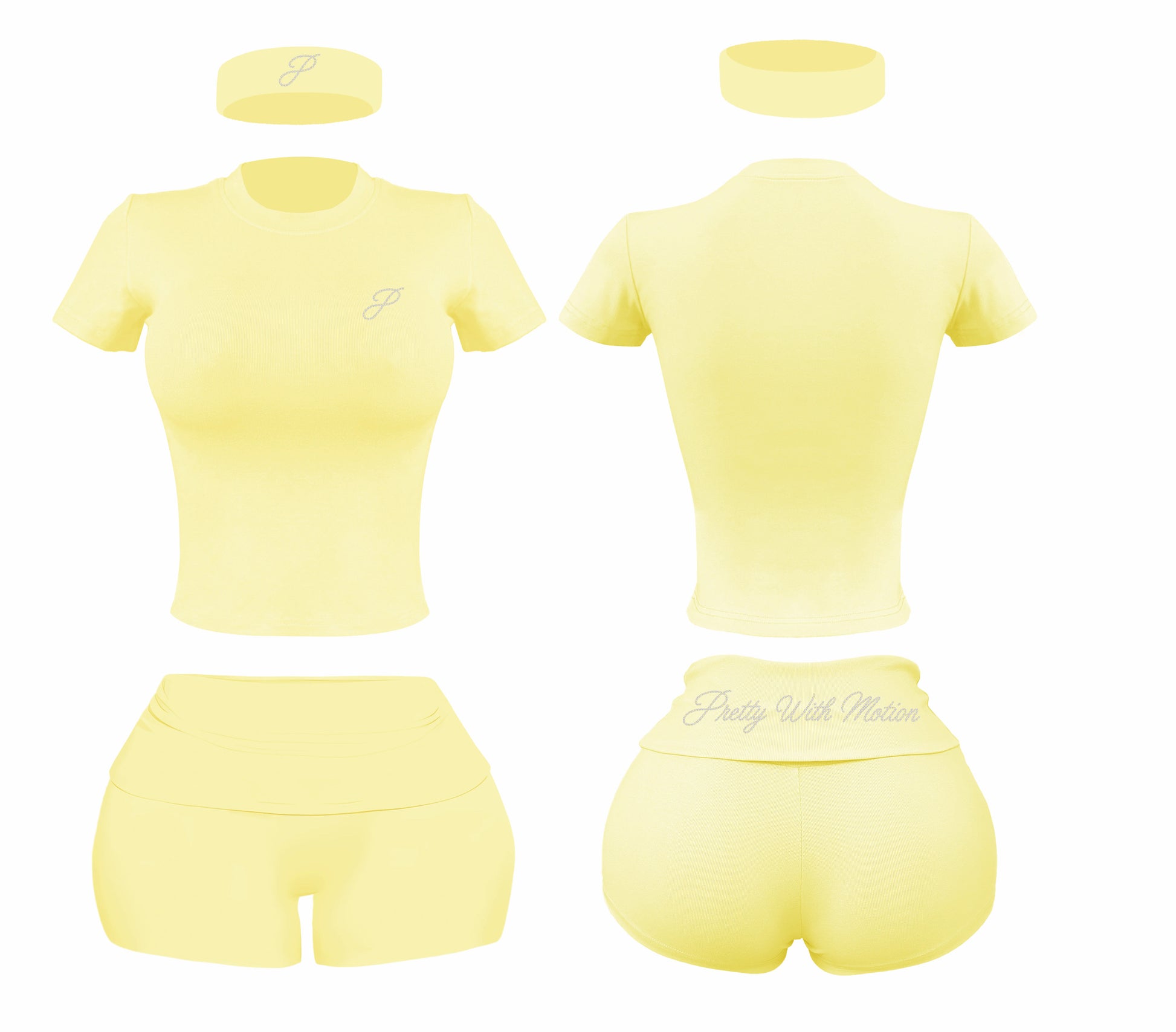 yellow rhinestone set