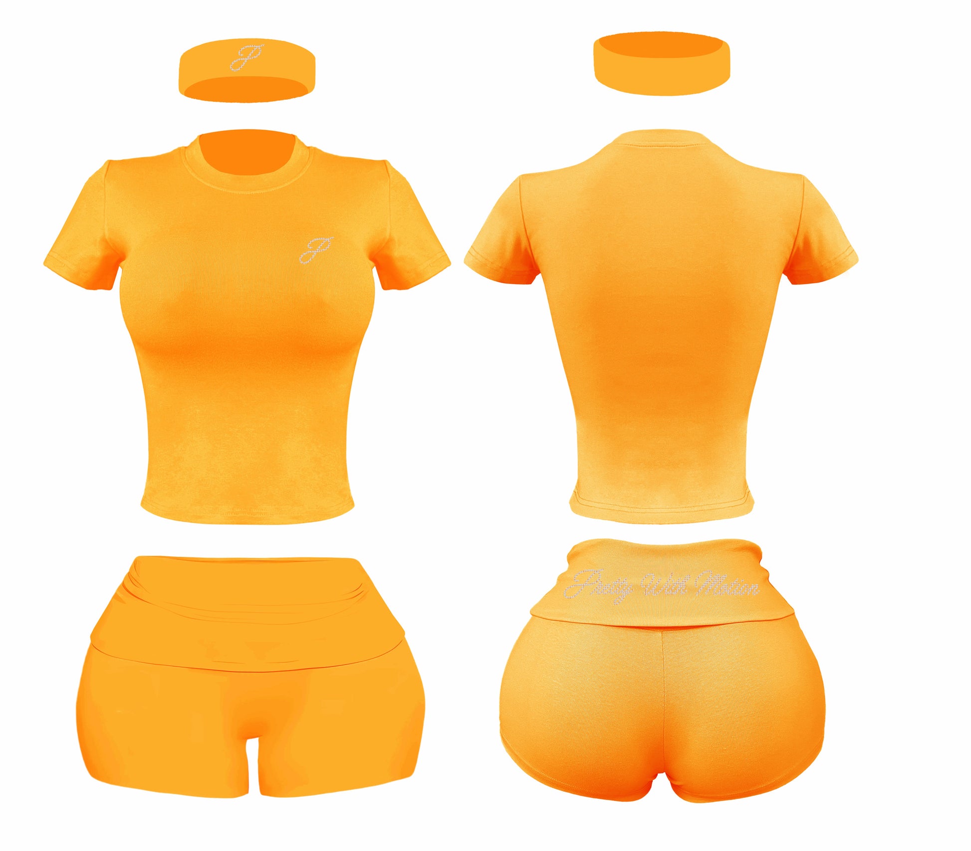 orange rhinestone set